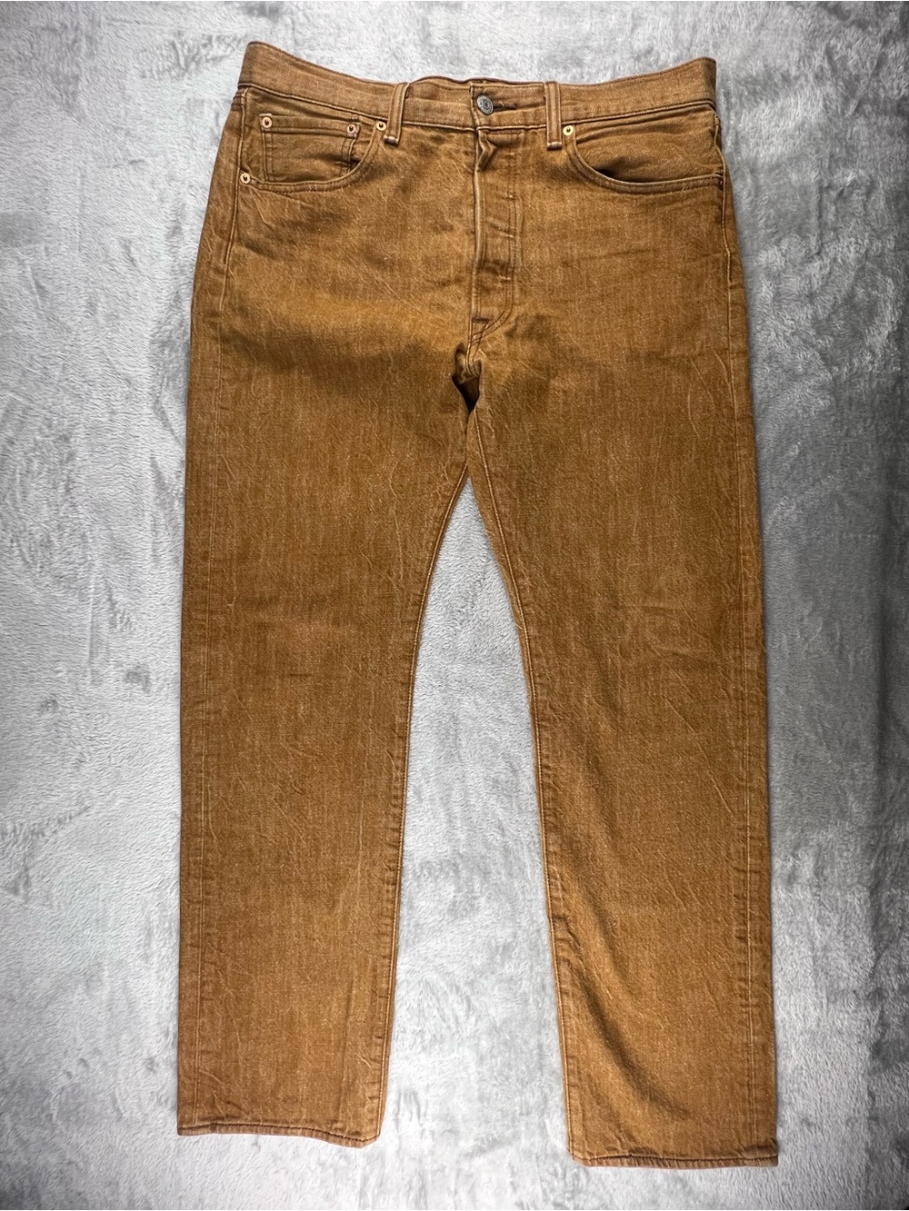 Levis 501 White Oak Cone Denim Jeans Speckled Straight Leg Button Fly Mens 34x34